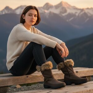 SOREL boots Northern Lite Tall mid-calf faux fur Thinsulate waterproof winter  6